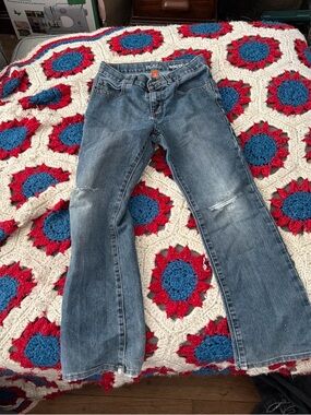 The Children's Place Girls Blue Distressed Bootcut Jeans